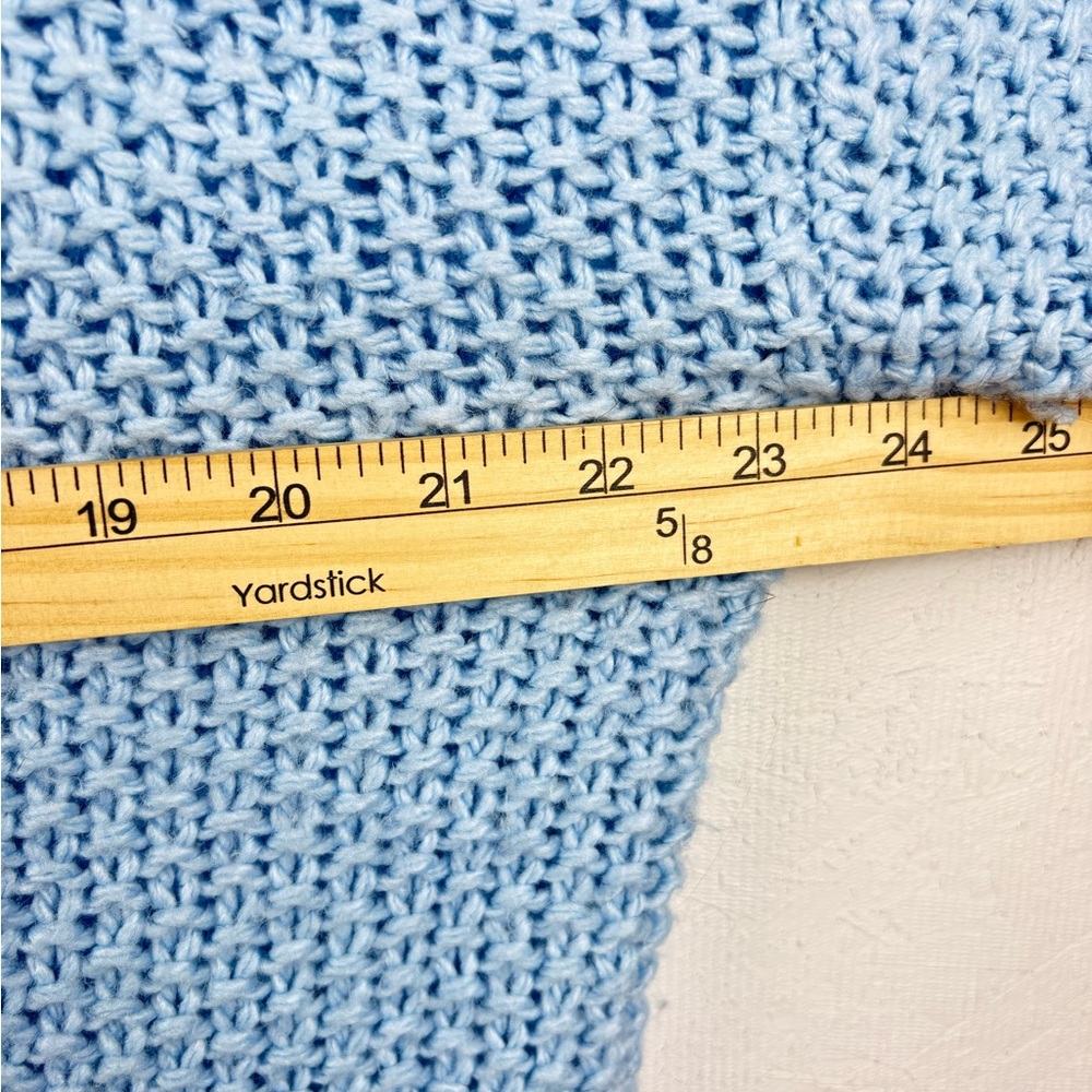 a.n.a Light Blue Cowl Neck Crotchet Sweater Sz XL Chunky Baggy Boho - Picture 7 of 8